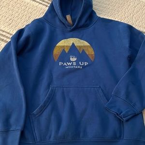 Youth med blue paws up Montana hoodie